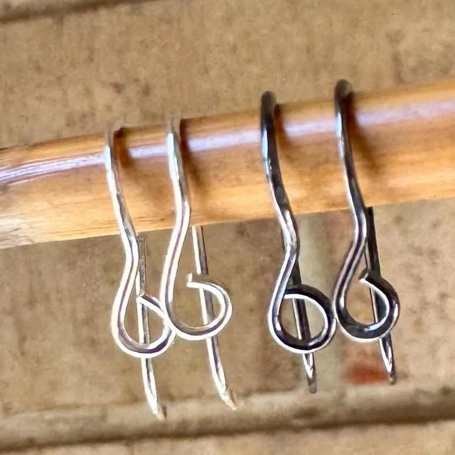 20 Gauge Handmade Sterling Silver Ear Wires – Side Hook, 1-Inch Drop