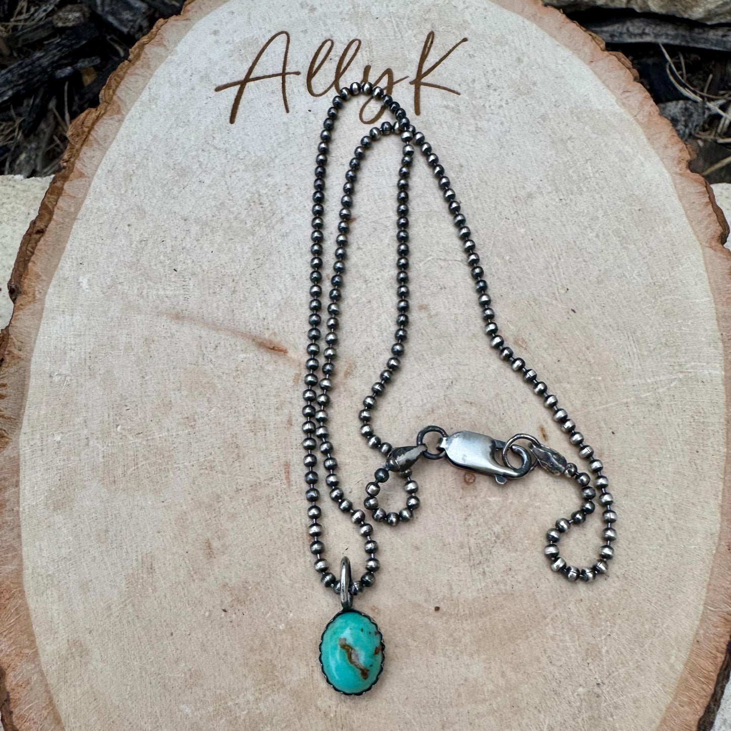 Kingman Turquoise Pendant Necklace – Sterling Silver Boho Jewelry