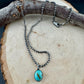 Kingman Turquoise Pendant Necklace – Sterling Silver Boho Jewelry