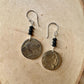 Southwestern Style Sterling Silver Earrings with Indian Buffalo Nickel and Onyx