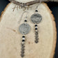 Vintage Indian Head Buffalo Nickel Earrings with Onyx Gemstones & Chevron Chain