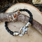 Mariner’s Clasp Black Leather Bracelet – Nautical Soul | Bolo Braided Cord + Stainless Steel