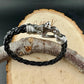 Mariner’s Clasp Black Leather Bracelet – Nautical Soul | Bolo Braided Cord + Stainless Steel