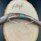 Sterling Silver Dainty Turquoise Bracelet - Handmade Adjustable Cuff Jewelry
