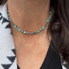 Southwestern Royston Turquoise & Navajo Pearl Choker – Sterling Silver Gemstone