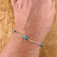 Royston Turquoise Gemstone Bracelet with Sterling Silver Cable Chain