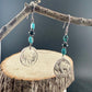 Southwestern Sterling Silver Earrings: Indian Buffalo Nickel, Royston Turquoise & Onyx Accents