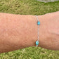 Royston Turquoise Gemstone Bracelet with Sterling Silver Cable Chain