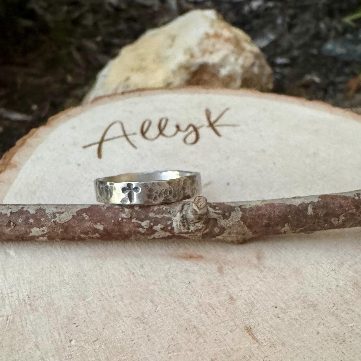 Sterling Silver 4mm Cross Band Ring - Minimalist Faith Jewelry