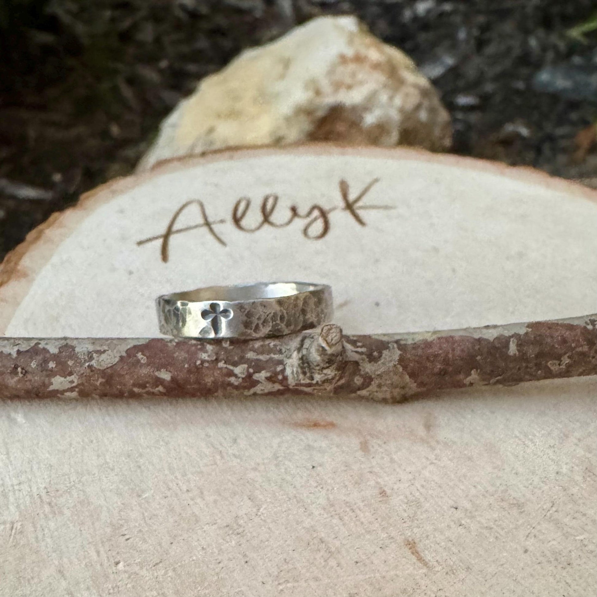 Sterling Silver 4mm Cross Band Ring - Minimalist Faith Jewelry