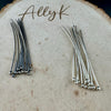 20 Gauge Argentium Silver Ball Headpins - 2 Inch, 10 Pack - Oxidized or Shiny Finish