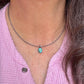 Kingman Turquoise Bezel Pendant Necklace – Sterling Silver Boho Jewelry