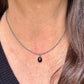 Black Onyx Bezel Pendant Necklace – Sterling Silver Boho Jewelry