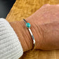Turquoise Bezel Twisted Wire Cuff – Unique Handmade Sterling Silver Bracelet
