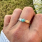 Sterling Silver Kingman Turquoise Band Ring - Hammered or Smooth Finish