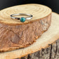 Sterling Silver Kingman Turquoise Dainty Band Ring - Hammered or Smooth Finish