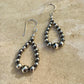 Navajo Pearl Hoop Teardrop Earrings, Dainty Sterling Silver Southwestern Jewelry