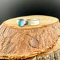 Sterling Silver Galazio Blue Topaz Band Ring - Hammered or Smooth Finish