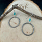 Turquoise Earrings, Sterling Silver Circles, Handmade Turquoise Jewelry