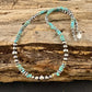 Navajo Pearl Turquoise Necklace – Sterling Silver Gemstone Southwestern Style Choker Necklace