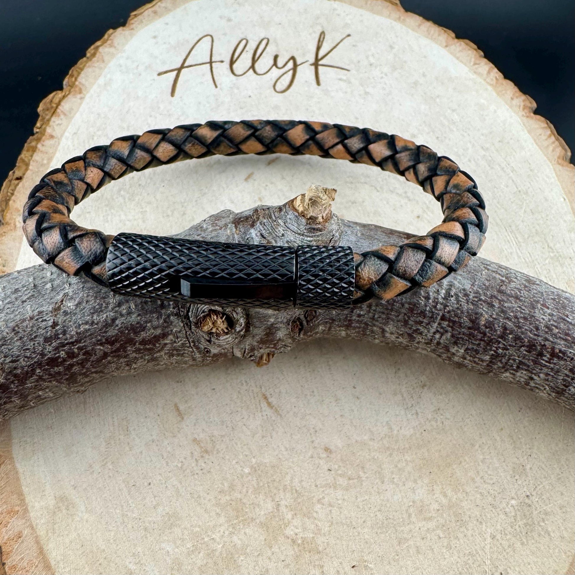 Stylish Braided Leather Bracelet with Bayonet Closure | Bolo Cord + Stainless Steel, Custom Leather Choice