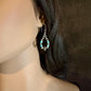 Southwest Style Navajo Pearl Turquoise Teardrop Earrings - Dainty Sterling Silver Dangle Hoops