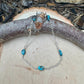 Royston Turquoise Gemstone Bracelet with Sterling Silver Cable Chain