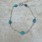 Royston Turquoise Gemstone Bracelet with Sterling Silver Cable Chain