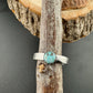 Sterling Silver Royston Turquoise Band Ring - Hammered or Smooth Finish