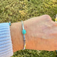 Turquoise Bezel Twisted Wire Cuff – Unique Handmade Sterling Silver Bracelet