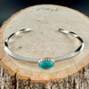 Turquoise Bezel Twisted Wire Cuff – Unique Handmade Sterling Silver Bracelet