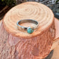 Sterling Silver Kingman Turquoise Band Ring - Hammered or Smooth Finish