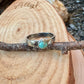 Sterling Silver Kingman Turquoise Band Ring - Hammered or Smooth Finish