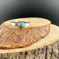 Sterling Silver Kingman Turquoise Band Ring - Hammered or Smooth Finish