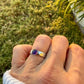 Sterling Silver Amethyst Gemstone Band Ring - Hammered or Smooth Finish