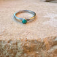 Sterling Silver Kingman Turquoise Dainty Band Ring - Hammered or Smooth Finish