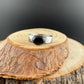 Sterling Silver Onyx Bezel Band Ring - Hammered or Smooth Finish