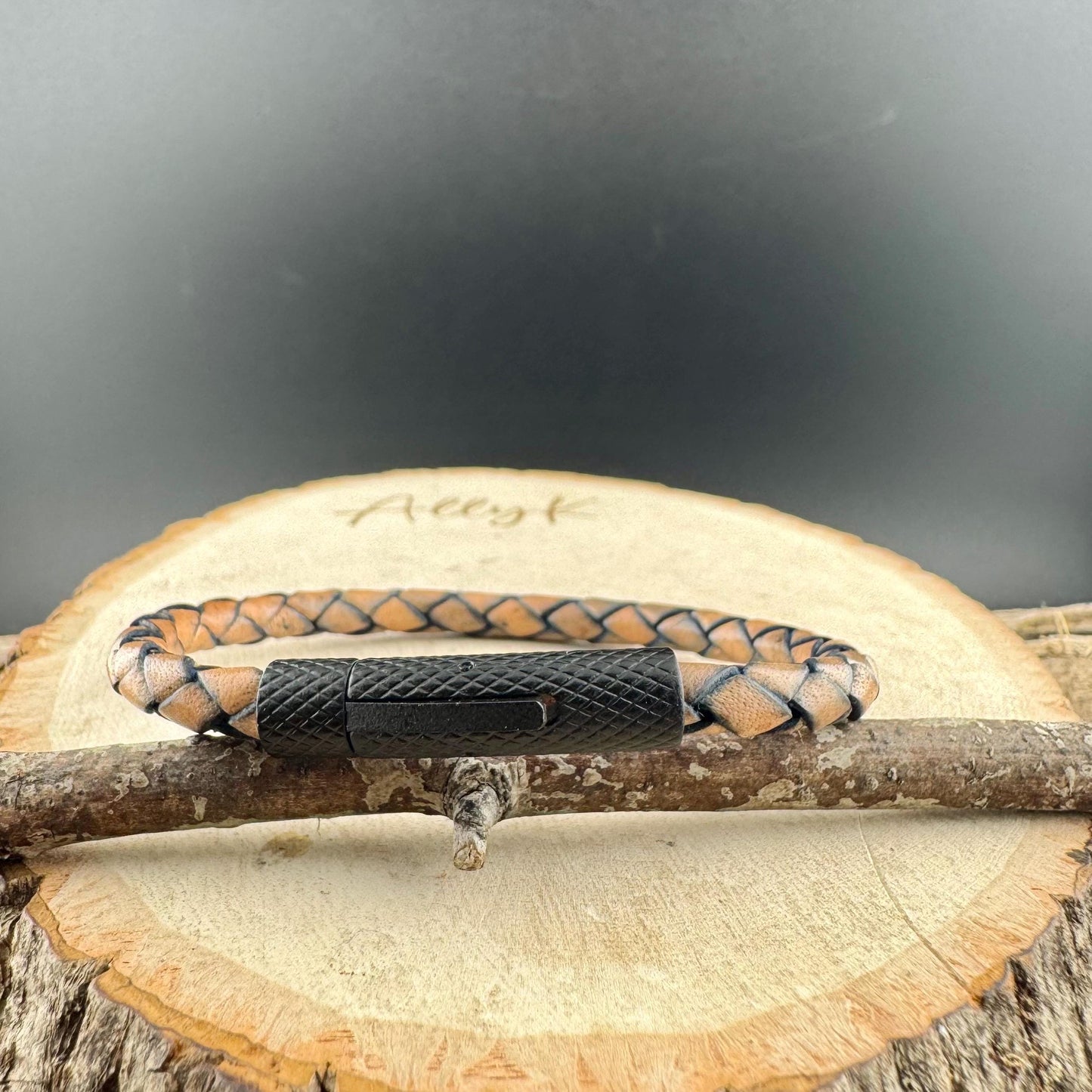 Genuine Braided Leather Wrap Bracelet with Bayonet Clasp - Single & Double Wrap Style