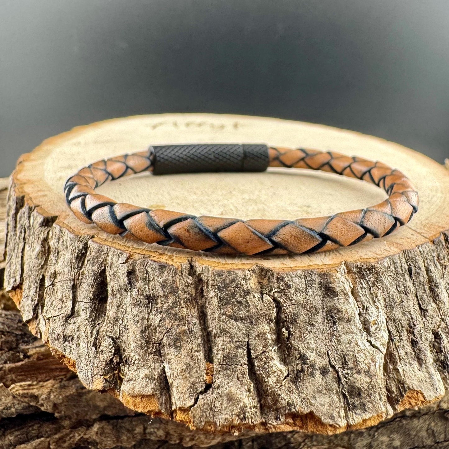Genuine Braided Leather Wrap Bracelet with Bayonet Clasp - Single & Double Wrap Style