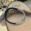 Braided Leather Wrap Bracelet - Antique Silver Paisley Half Cuff in Multiple Colors
