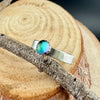 Sterling Silver Galazio Blue Topaz Band Ring - Hammered or Smooth Finish
