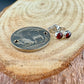 Handcrafted Serrated Bezel Garnet Sud Post Earrings: 4mm
