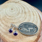 Handcrafted Serrated Bezel Amethyst Sud Post Earrings: 4mm