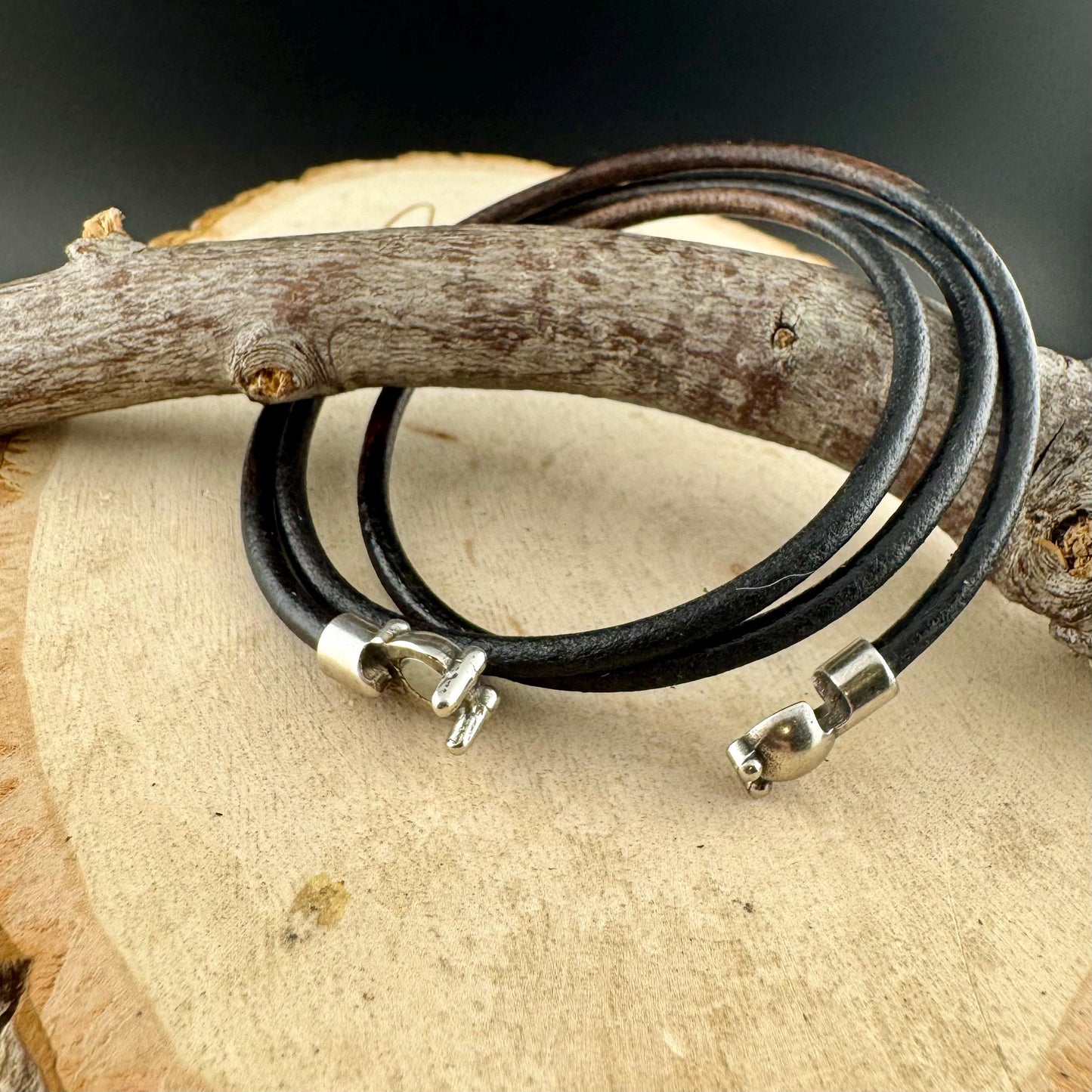 Gypsy Sippa Black & Brown Leather Multi Wrap Bracelet with Magnetic Clasp