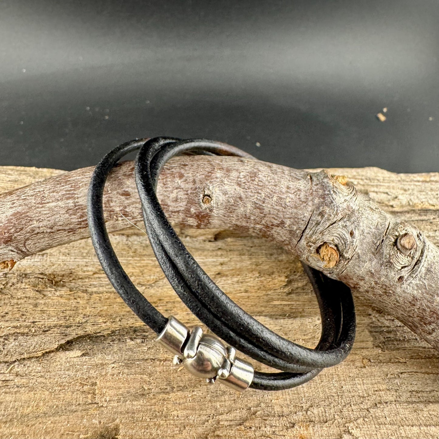 Gypsy Sippa Black & Brown Leather Multi Wrap Bracelet with Magnetic Clasp