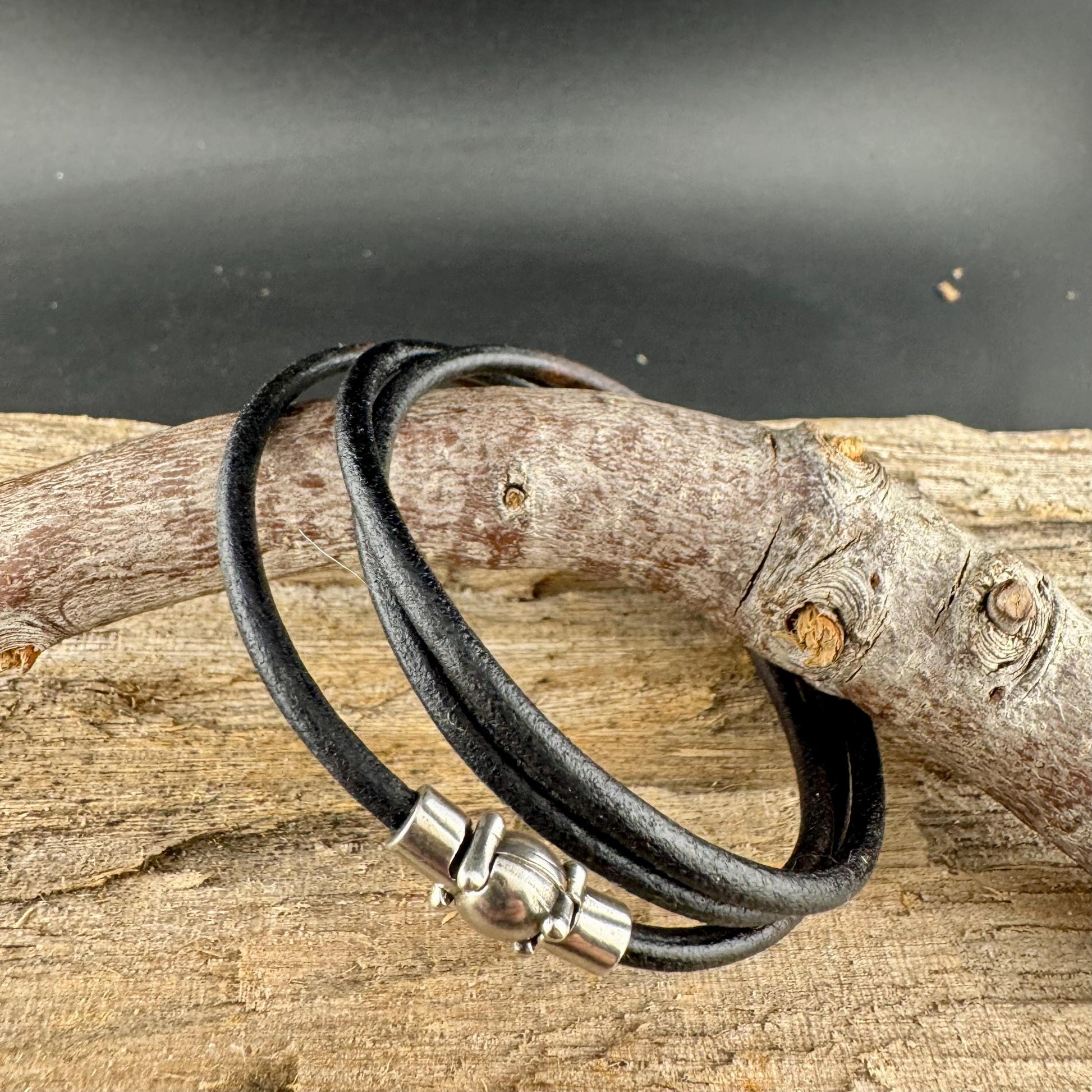 Gypsy Sippa Black & Brown Leather Multi Wrap Bracelet with Magnetic Clasp