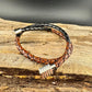 Braided Leather Multi Wrap Bracelet for Men or Women: Stainless Steel Magnetic Clasp