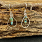 Turquoise Navajo Pearl Teardrop Earrings, Sterling Silver Dangle Teardrop Style