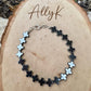 Hematite Cross Bracelet in Sterling Silver | Unisex Grounding Stackable Design