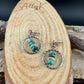 Sterling Silver African Turquoise Circle Post Drop Earrings, Natural Gemstone Jewelry